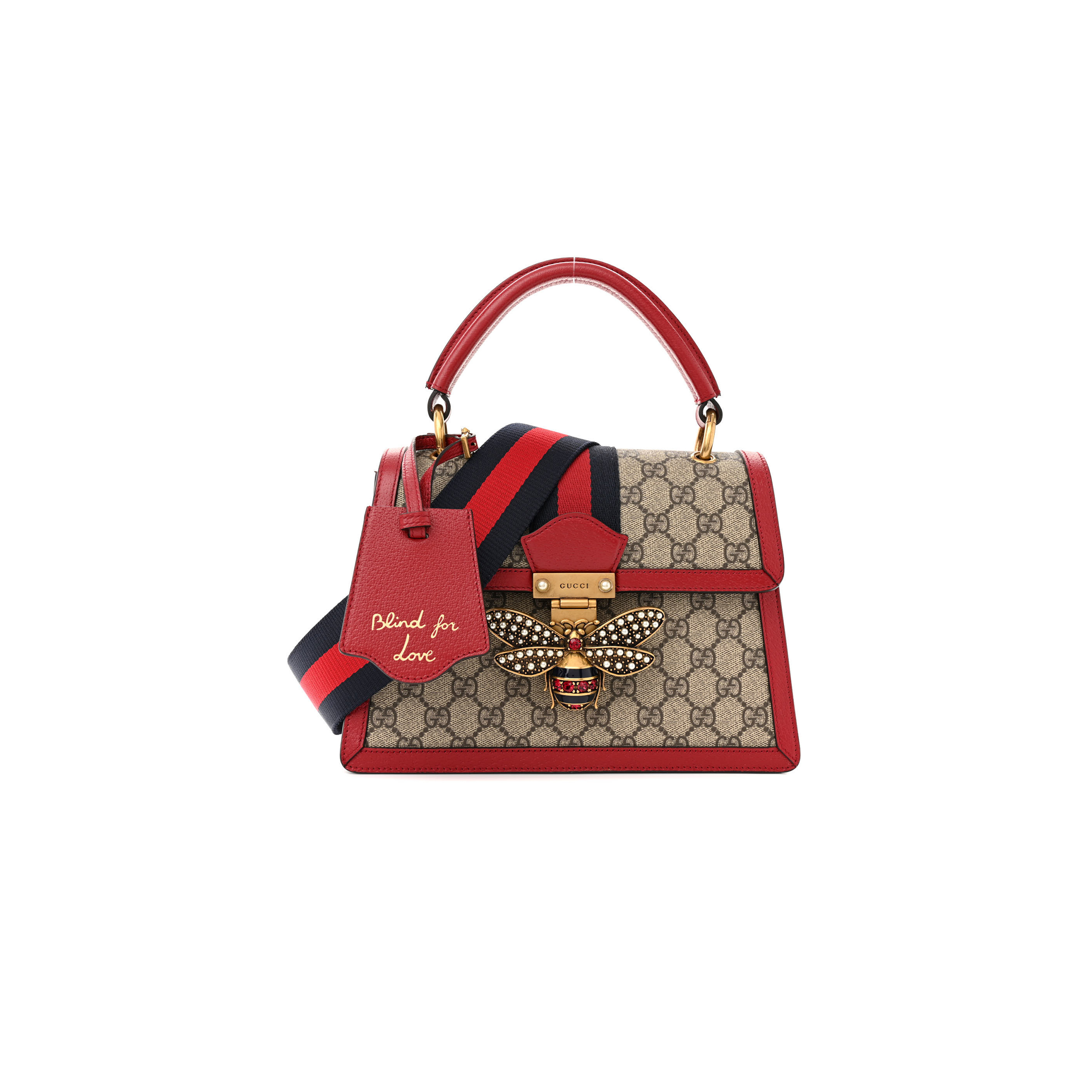 g*u*i gg S*p*e monogram small queen margaret top handle bag red (25*18*10cm)